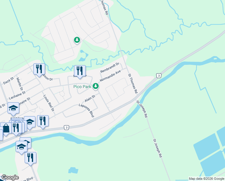 map of restaurants, bars, coffee shops, grocery stores, and more near 20 Manoir Street in Russell