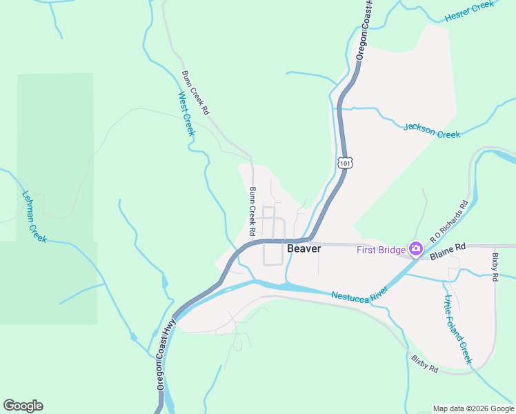map of restaurants, bars, coffee shops, grocery stores, and more near 24325 Bunn Creek Road in Beaver