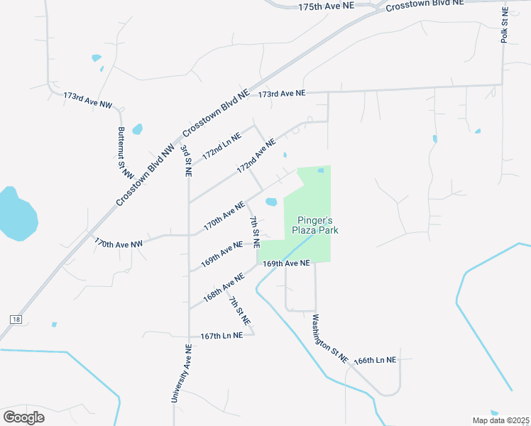 map of restaurants, bars, coffee shops, grocery stores, and more near 17003 7th Street Northeast in Ham Lake