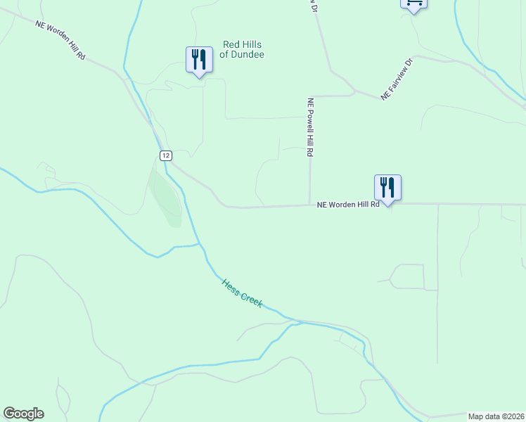 map of restaurants, bars, coffee shops, grocery stores, and more near 9000-9300 NE Worden Hill Rd in Dundee