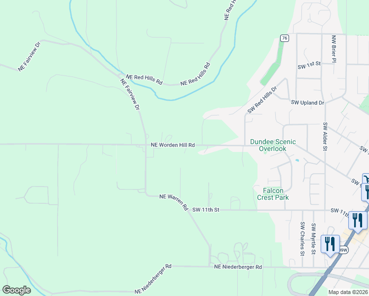 map of restaurants, bars, coffee shops, grocery stores, and more near 8331 Northeast Worden Hill Road in Dundee
