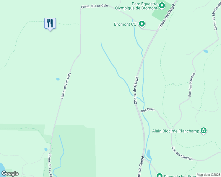 map of restaurants, bars, coffee shops, grocery stores, and more near 720 Chemin de Gaspé in Bromont