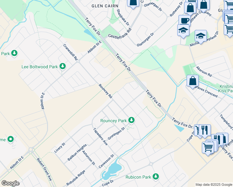 map of restaurants, bars, coffee shops, grocery stores, and more near in Ottawa