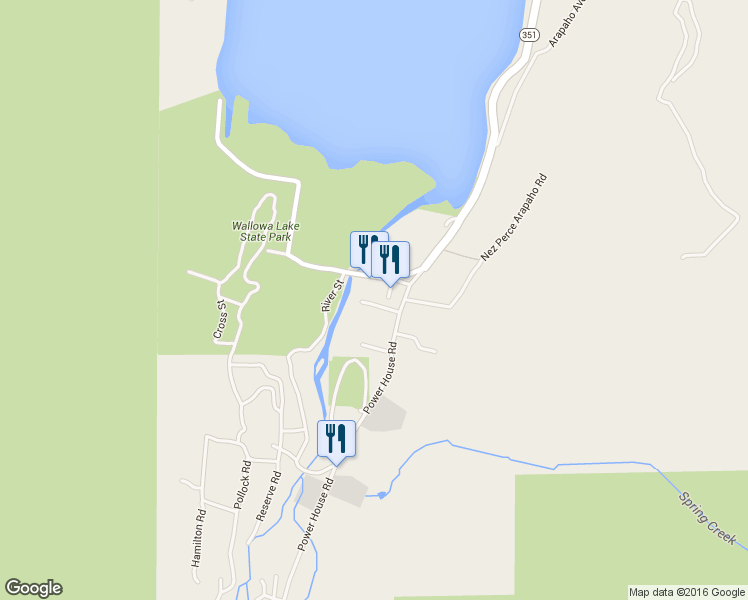 map of restaurants, bars, coffee shops, grocery stores, and more near 84663 Ponderosa Lane in Joseph