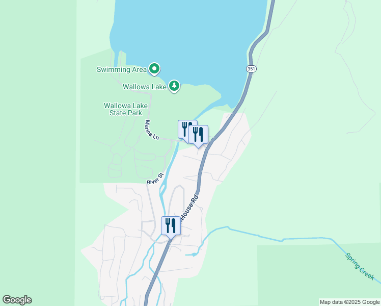 map of restaurants, bars, coffee shops, grocery stores, and more near 84663 Ponderosa Lane in Joseph
