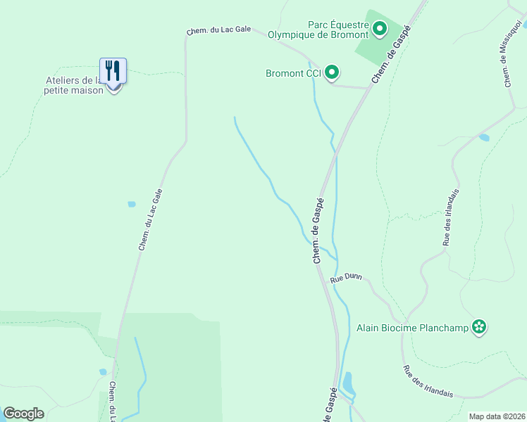 map of restaurants, bars, coffee shops, grocery stores, and more near 720 Chemin de Gaspé in Bromont