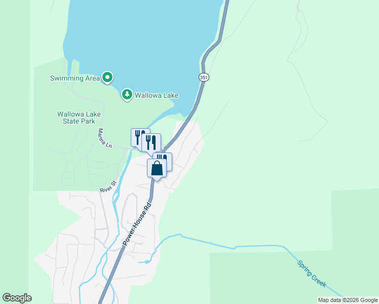 map of restaurants, bars, coffee shops, grocery stores, and more near 60757 Umatilla Avenue in Joseph