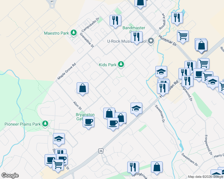 map of restaurants, bars, coffee shops, grocery stores, and more near 26 Palmeto Court in Ottawa