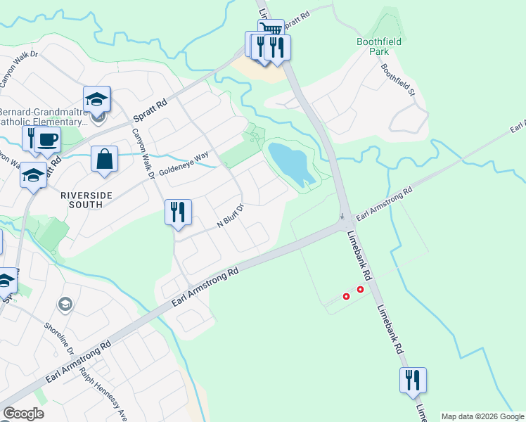 map of restaurants, bars, coffee shops, grocery stores, and more near 584 Dusty Miller Crescent in Ottawa