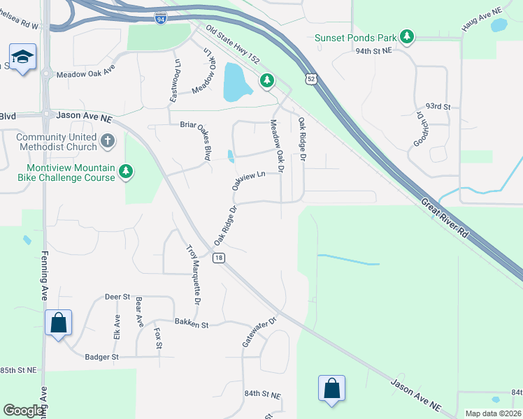 map of restaurants, bars, coffee shops, grocery stores, and more near 1265 Meadow Oak Court in Monticello