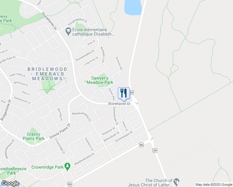 map of restaurants, bars, coffee shops, grocery stores, and more near in Ottawa