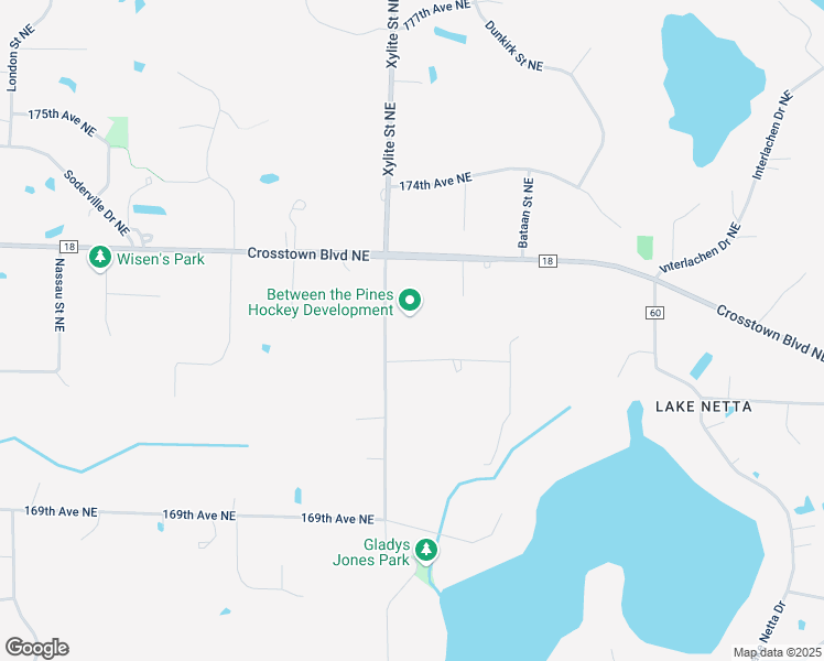 map of restaurants, bars, coffee shops, grocery stores, and more near 17167 Xylite Street Northeast in Ham Lake