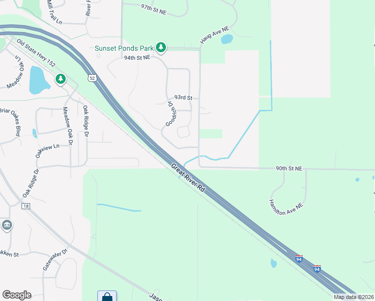 map of restaurants, bars, coffee shops, grocery stores, and more near 6954 91st Street Northeast in Monticello