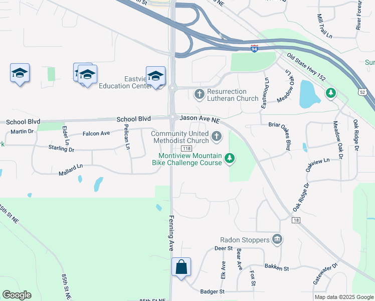 map of restaurants, bars, coffee shops, grocery stores, and more near 5824 Spirit Hills Road in Monticello