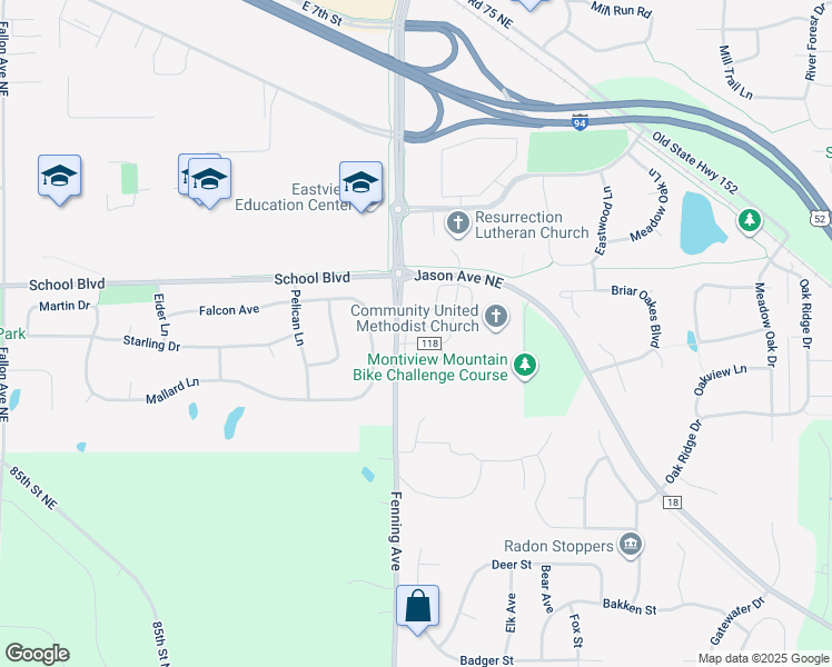 map of restaurants, bars, coffee shops, grocery stores, and more near 5782 Overlook Lane in Monticello
