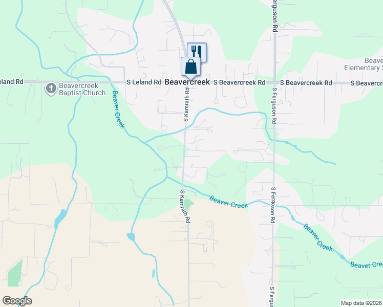 map of restaurants, bars, coffee shops, grocery stores, and more near 16161 South Creek Haven Lane in Beavercreek