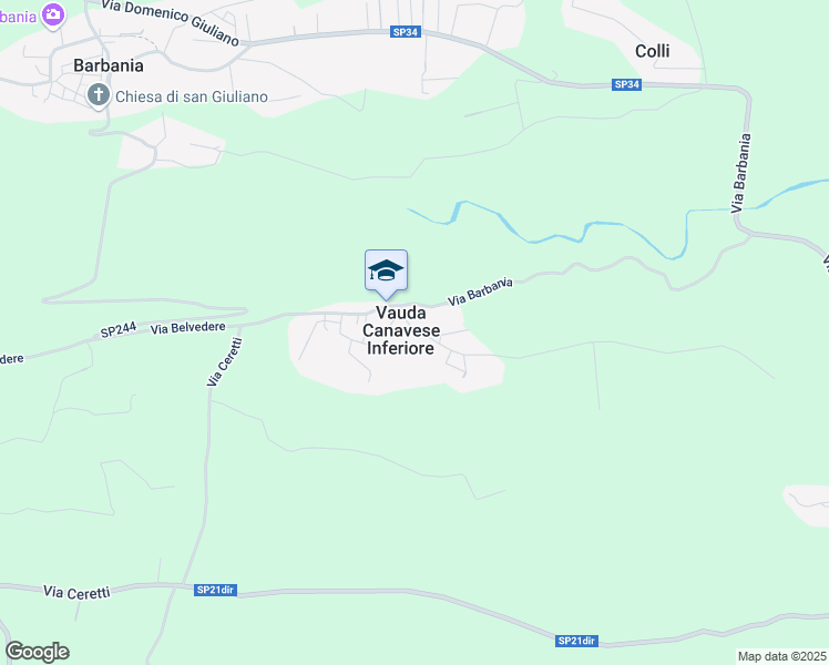 map of restaurants, bars, coffee shops, grocery stores, and more near 26 Via delle Vigne in Vauda Canavese Inferiore