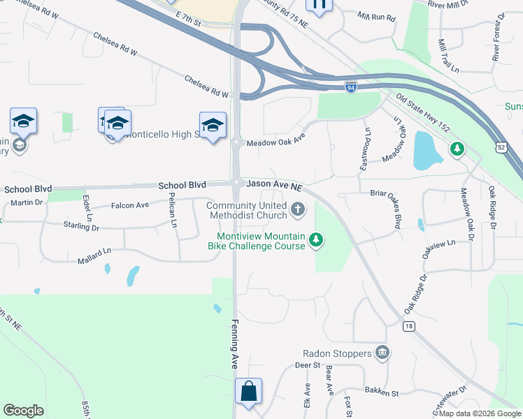 map of restaurants, bars, coffee shops, grocery stores, and more near 5793 Spirit Hills Road in Monticello