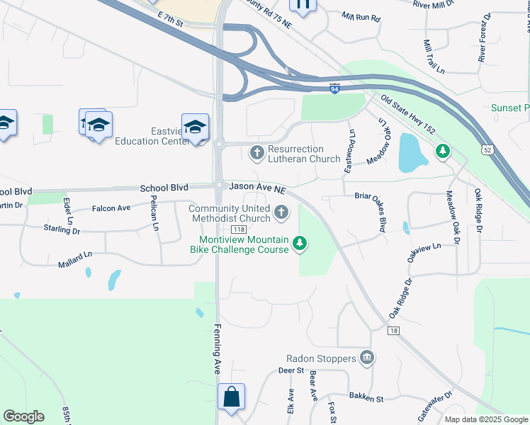 map of restaurants, bars, coffee shops, grocery stores, and more near 9177 Overlook Lane in Monticello
