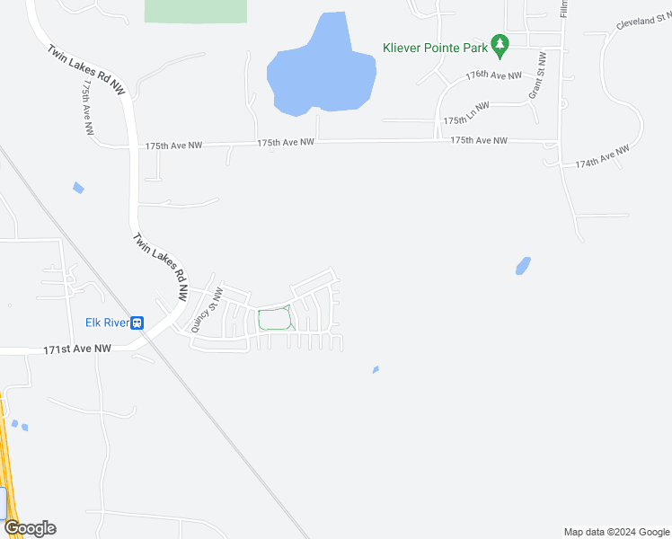 map of restaurants, bars, coffee shops, grocery stores, and more near 17213 Monroe Street Northwest in Elk River