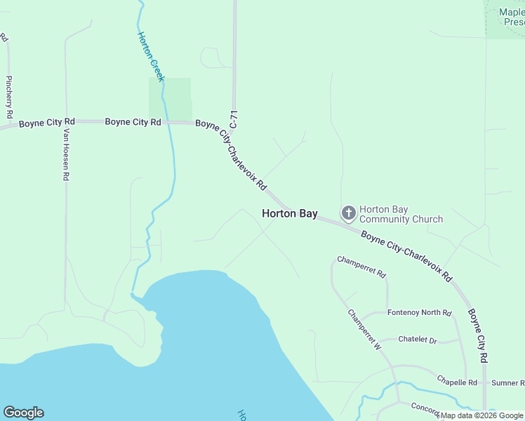 map of restaurants, bars, coffee shops, grocery stores, and more near 5000-5198 Boyne City-Charlevoix Road in Charlevoix