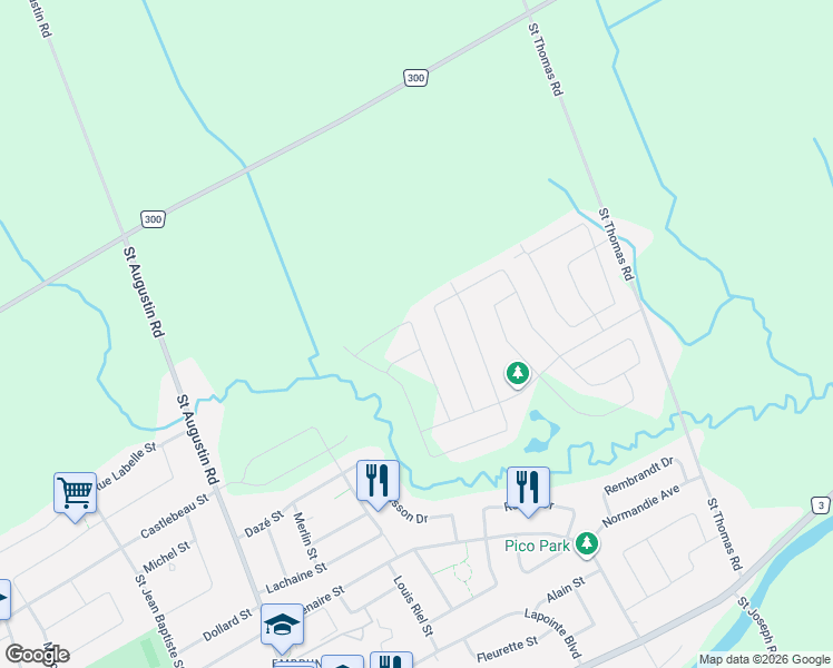 map of restaurants, bars, coffee shops, grocery stores, and more near 749 Namur Street in Russell