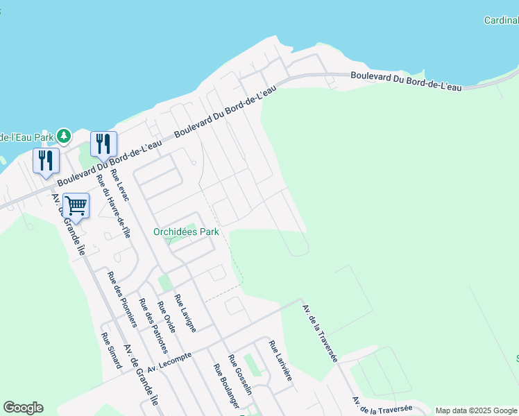 map of restaurants, bars, coffee shops, grocery stores, and more near 786 Rue du Quatrain in Salaberry-de-Valleyfield