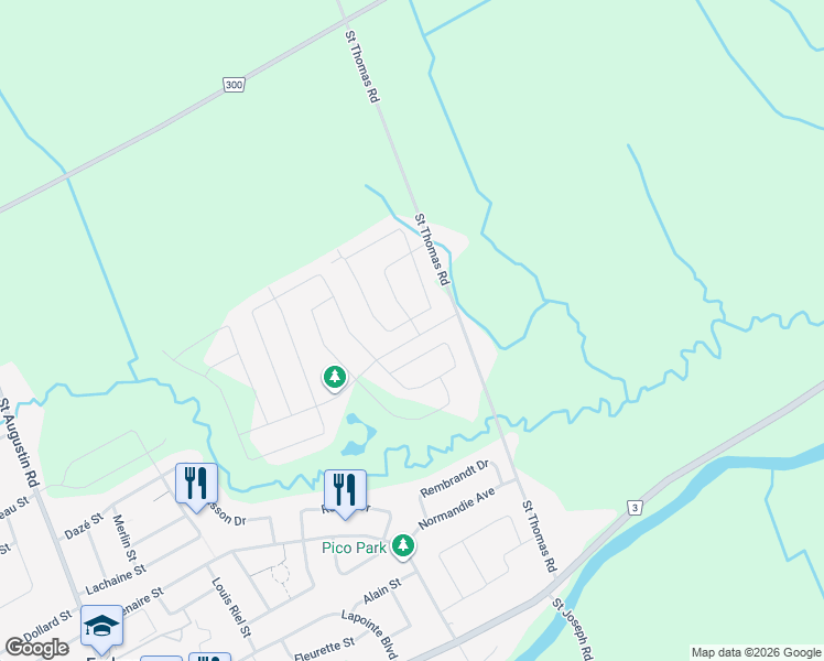 map of restaurants, bars, coffee shops, grocery stores, and more near 3 Nancy Street in Embrun