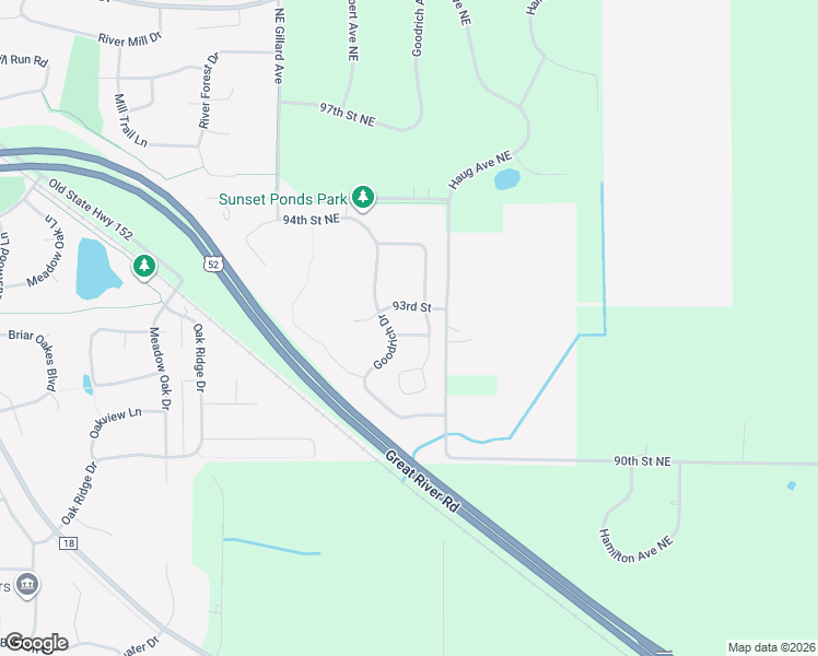 map of restaurants, bars, coffee shops, grocery stores, and more near 6917 92nd Street Northeast in Monticello