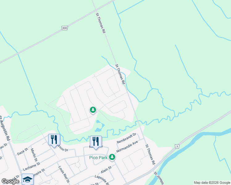 map of restaurants, bars, coffee shops, grocery stores, and more near 3 Nancy Street in Embrun