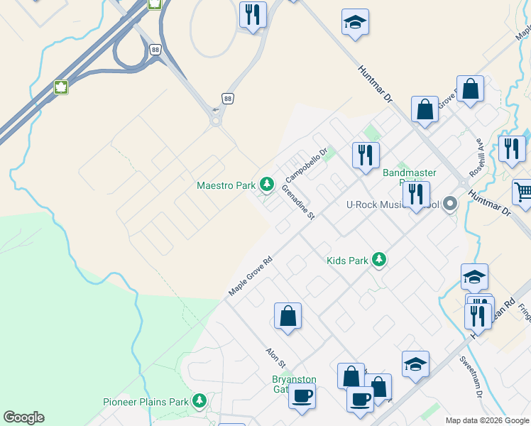 map of restaurants, bars, coffee shops, grocery stores, and more near 127 Maestro Avenue in Ottawa
