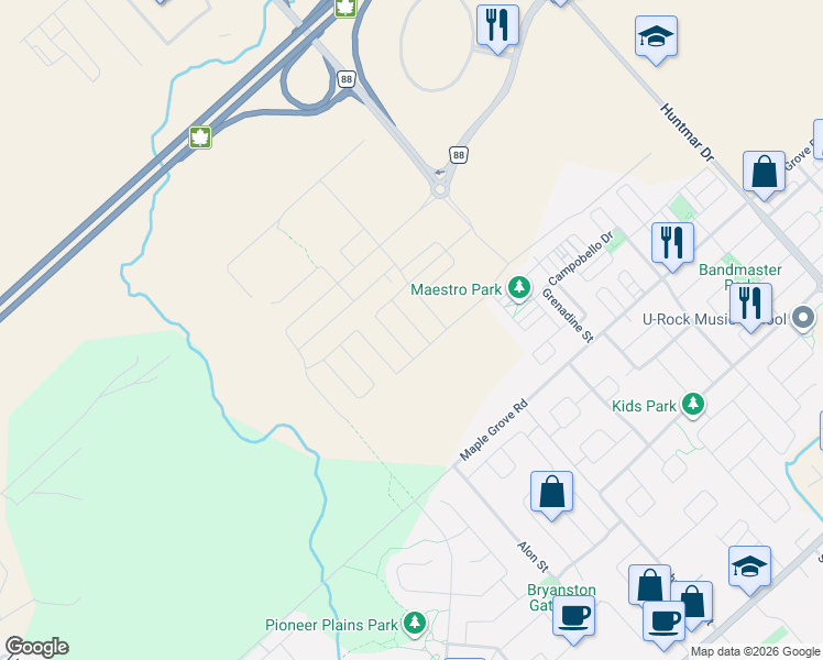 map of restaurants, bars, coffee shops, grocery stores, and more near in Stittsville