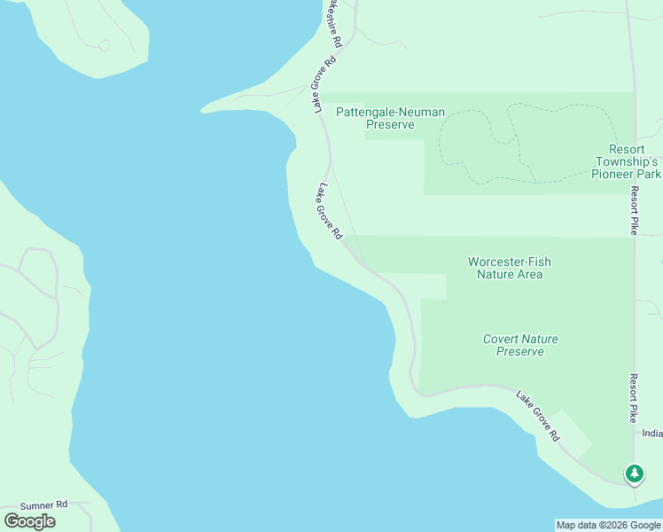 map of restaurants, bars, coffee shops, grocery stores, and more near 6166 Lake Grove Road in Petoskey