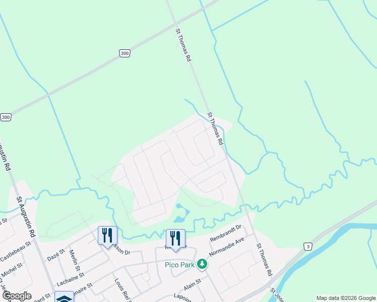 map of restaurants, bars, coffee shops, grocery stores, and more near 238 Belfort Street in Embrun