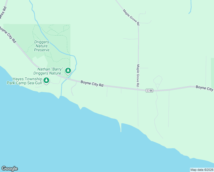 map of restaurants, bars, coffee shops, grocery stores, and more near 8222 Boyne City Road in Charlevoix
