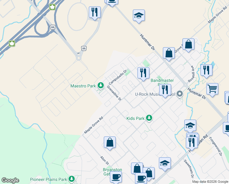 map of restaurants, bars, coffee shops, grocery stores, and more near in Ottawa