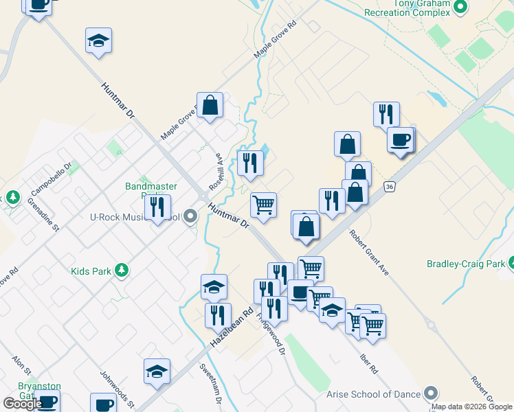 map of restaurants, bars, coffee shops, grocery stores, and more near 314 Gallantry Way in Ottawa