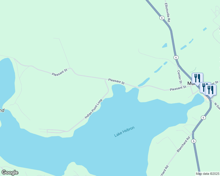 map of restaurants, bars, coffee shops, grocery stores, and more near 18-112 Indian Point Loop in Monson