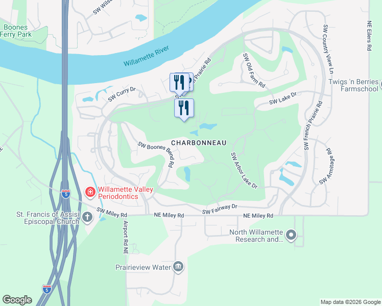 map of restaurants, bars, coffee shops, grocery stores, and more near 7923 Southwest Sacajawea Way in Wilsonville