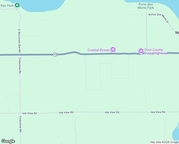 map of restaurants, bars, coffee shops, grocery stores, and more near 540 South Fawn Lane in Ellison Bay