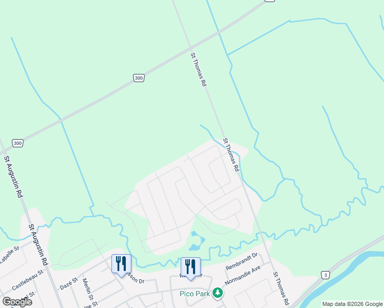 map of restaurants, bars, coffee shops, grocery stores, and more near 279 Belfort Street in Embrun
