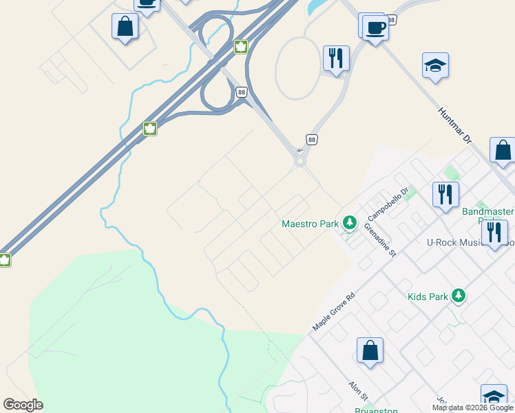 map of restaurants, bars, coffee shops, grocery stores, and more near 711 Derreen Avenue in Ottawa