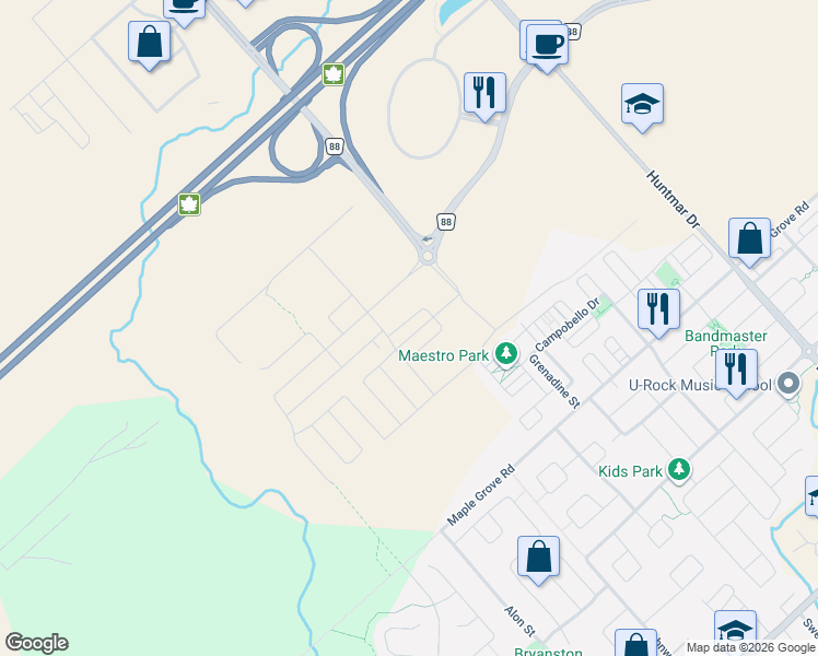 map of restaurants, bars, coffee shops, grocery stores, and more near 2014 Leinster Circle in Ottawa