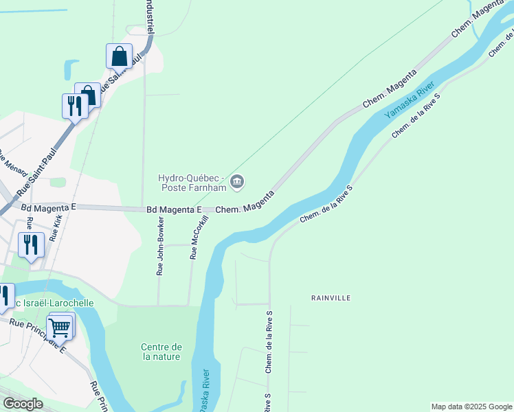 map of restaurants, bars, coffee shops, grocery stores, and more near 20 Chemin Magenta in Farnham