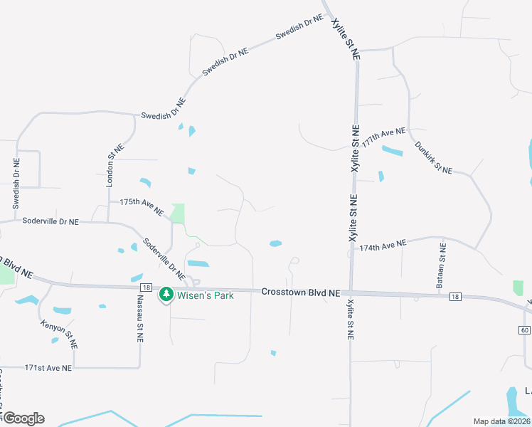 map of restaurants, bars, coffee shops, grocery stores, and more near 2349 175th Lane Northeast in Ham Lake