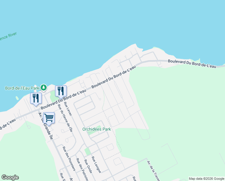 map of restaurants, bars, coffee shops, grocery stores, and more near 918 Rue Vinet in Salaberry-de-Valleyfield