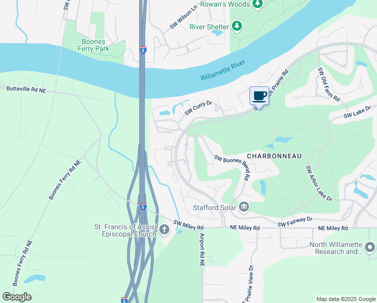 map of restaurants, bars, coffee shops, grocery stores, and more near 32075 Southwest Cypress Point in Wilsonville