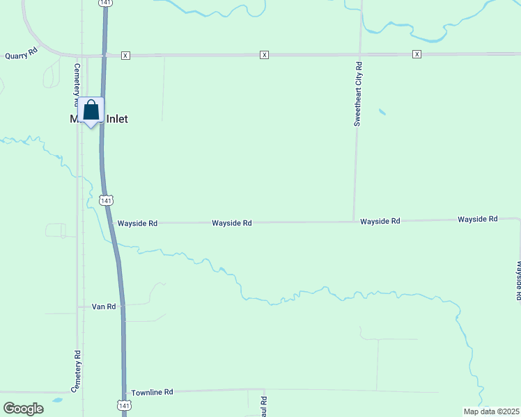 map of restaurants, bars, coffee shops, grocery stores, and more near 7702 Wayside Road in Crivitz