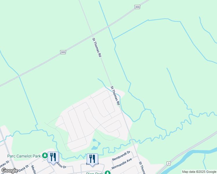 map of restaurants, bars, coffee shops, grocery stores, and more near 315 Belfort Street in Embrun