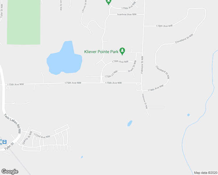 map of restaurants, bars, coffee shops, grocery stores, and more near 10214 175th Avenue Northwest in Elk River
